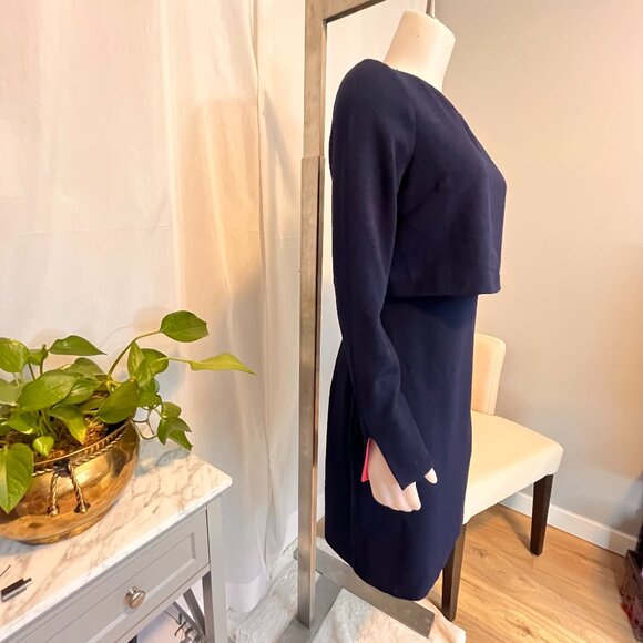 Belle Badgley Mischka Midi Dress Size US 8 Dark Blue (A07) - Picture 5 of 8